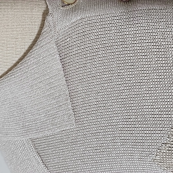 Freya made in Germany short sleeve sweater Henley style.  Cream and peach medium - Picture 3 of 9